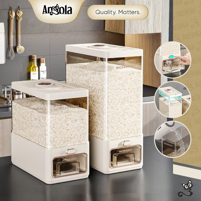 TP Angola Dispenser Beras 6kg-11kg Rice Dispenser E28A-E30A Tempat Wadah Penyimpanan Beras Rice