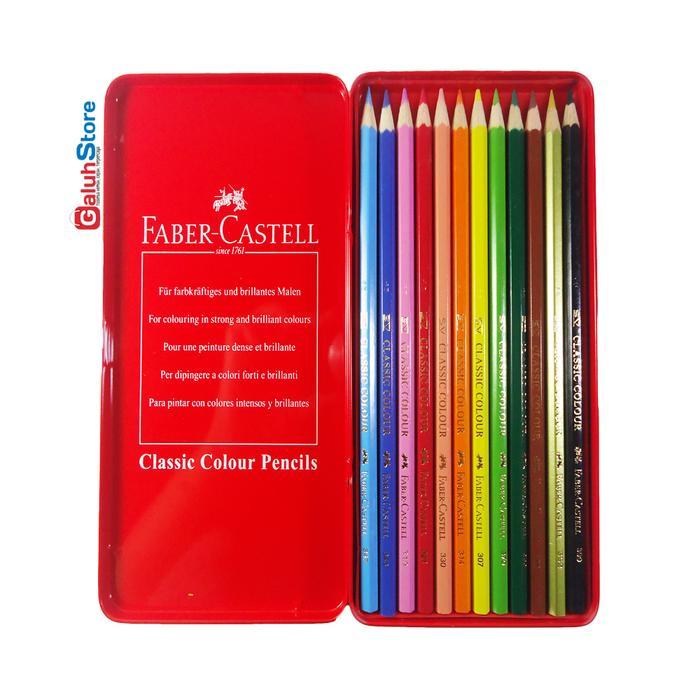 Faber Castell Pensil Warna Classic 12 Warna Kemasan Kaleng