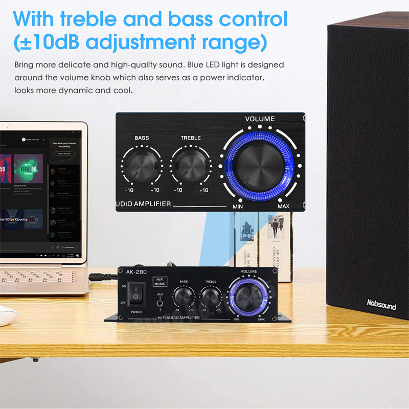 AK380/AK35/AK370/280/AK270/AK170 800W 12V Home Car Hifi Power Amplifiers Stereo BASS Audio Speaker