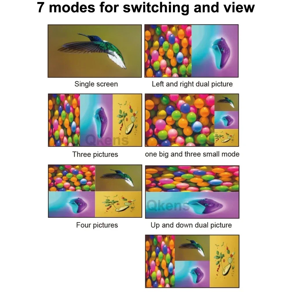 4K HDMI Quad Multi-viewer 4x1 HDMI Screen Multi Screen Seamless Switcher Video Multiplexer Left