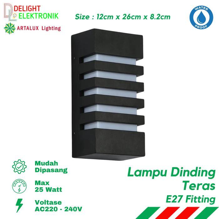 Kap Lampu Dinding Teras Minimalis LED COB Fitting E27 Hitam