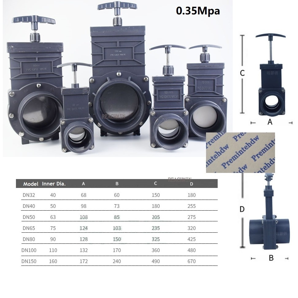 PVC Gate Valve RV TRAILER VAN Spigot Valve Assembly UPVC Waste sewer Valve