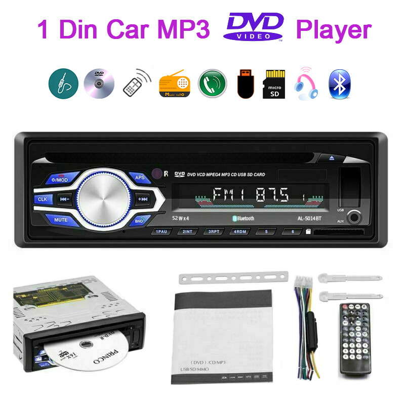 DVD VCD CD Car Multimedia Player Car Radio Bluetooth Car Tuner Stereo Bluetooth FM Radio MP3 Audio