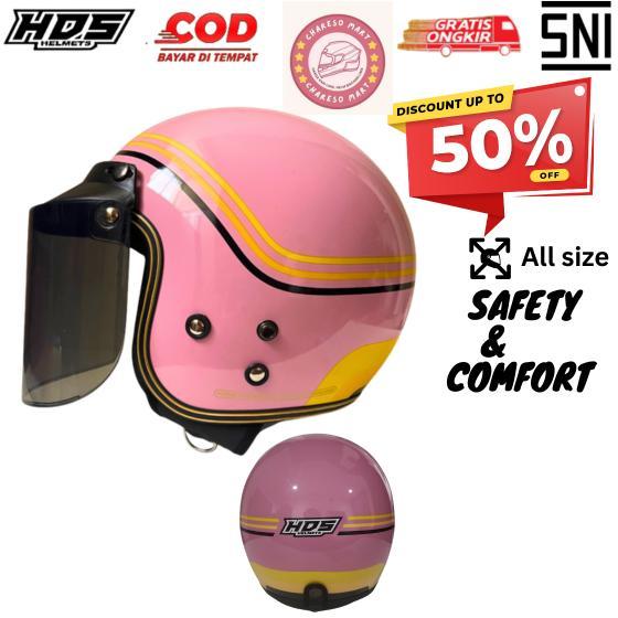 ASLI Helm Bogo Retro Dewasa Variasi Warna Pink Motorcycle READY STOCK