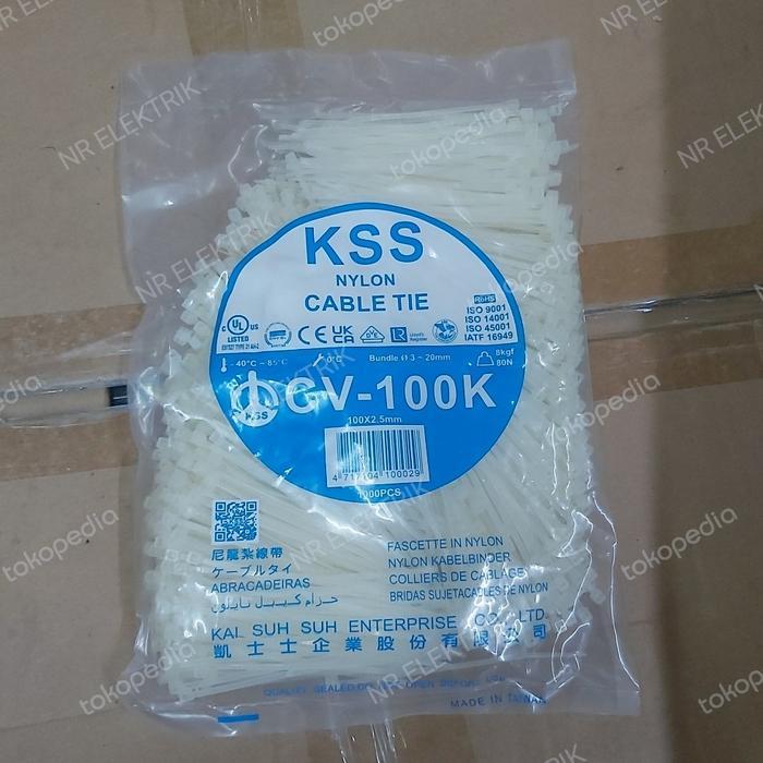 Terlaris Cable Ties Kss Cv-100 /Kabel Ties Kss Cv100 (Hitam/Putih) Isi 1000 Pcs