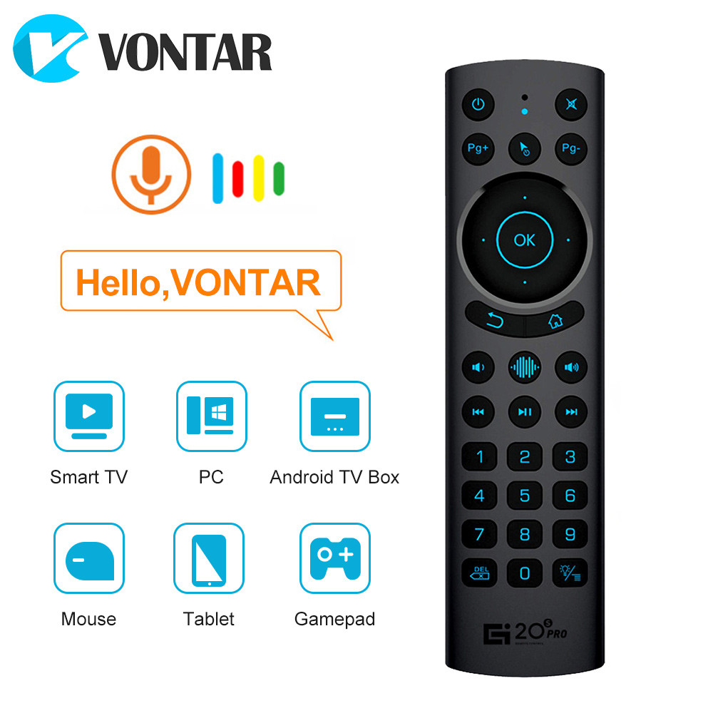 VONTAR G20 G20S Pro Voice Remote Control 2.4G Wireless Air Mouse IR Learning Microphone Gyroscope