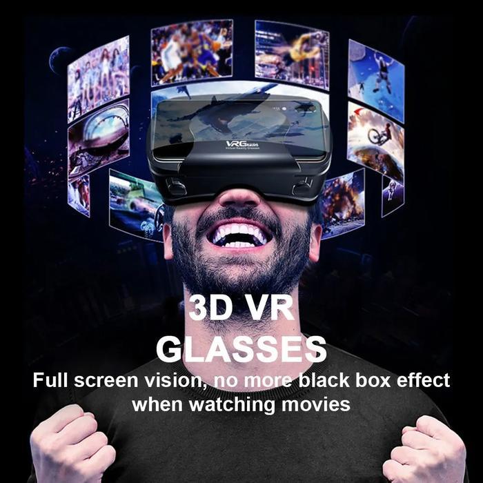 VRG VR Box 3D Virtual Reality Glasses Adjustable 7 Inch Smartphone - PRO