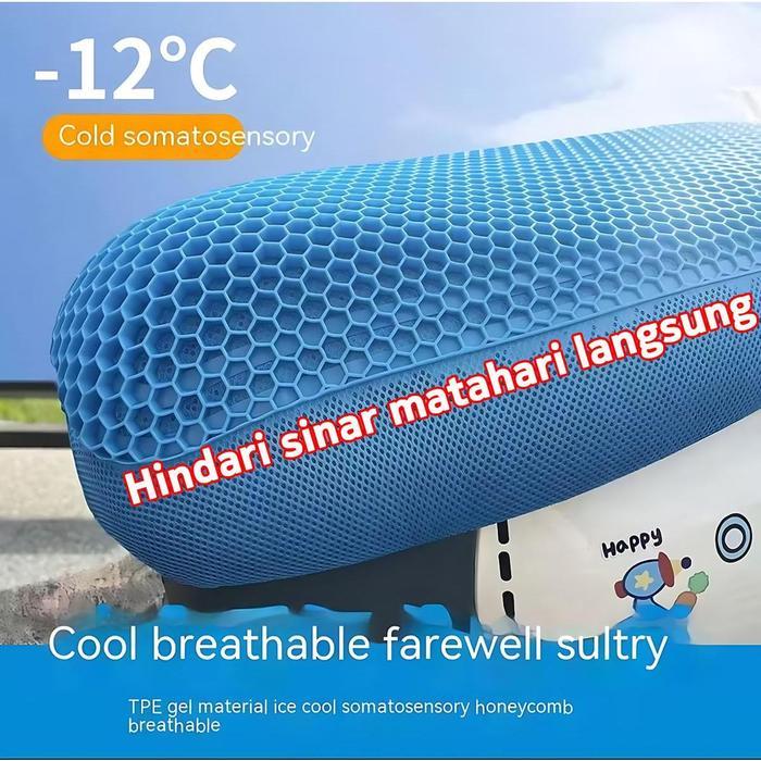 Sarung Jok Sepeda Motor Jaring 3D Bersirkulasi Antiselip Aksesori Bantalan Sarung Jok Skuter Sepeda