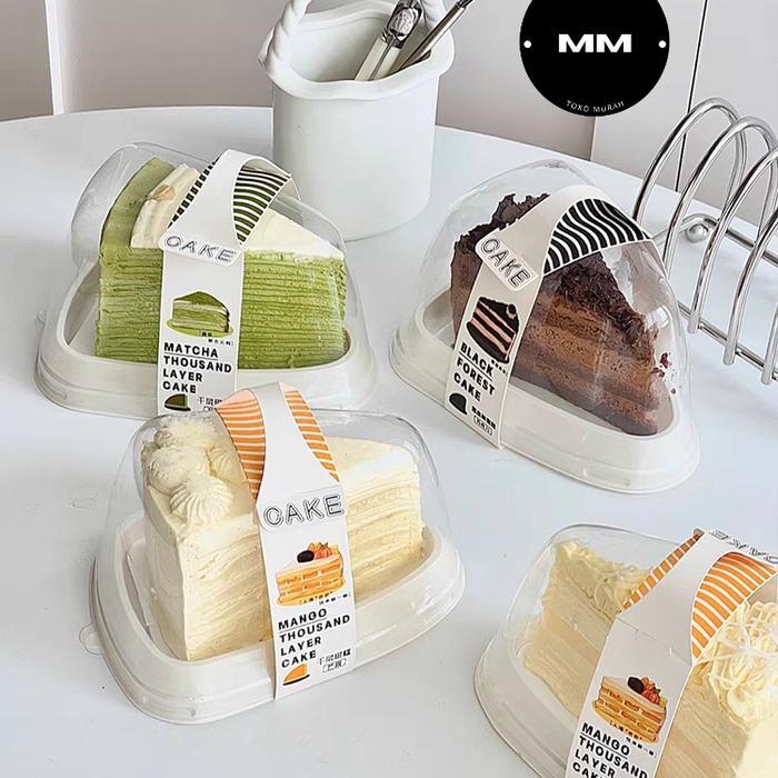 10pcs PREMIUM tray mika segitiga box kotak mika kue slice cake mika kue potong
