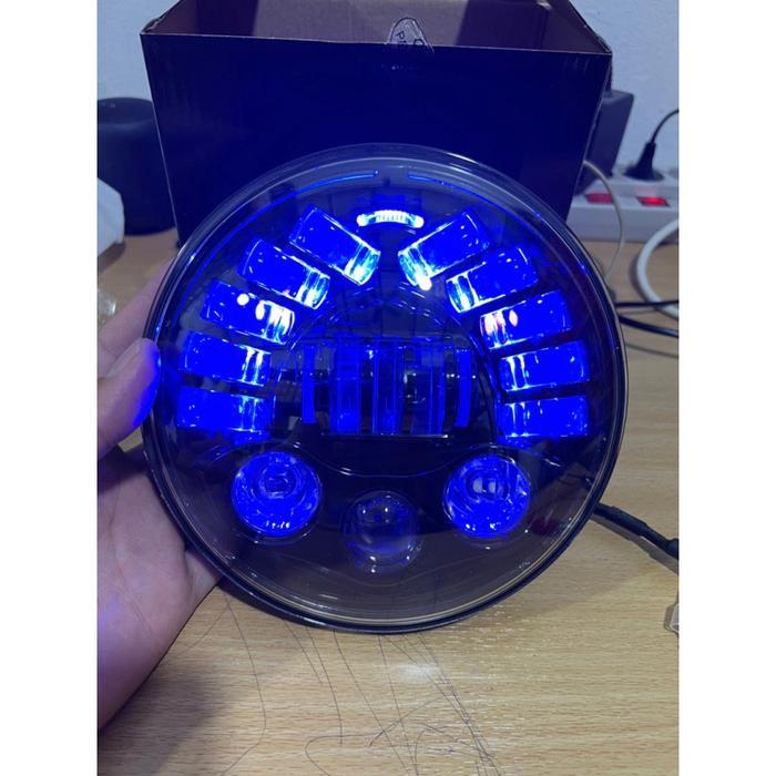 Daymaker 7Inch 19Led Import Dus Hitam Polos Ninja Tiger Scorpio Megapr