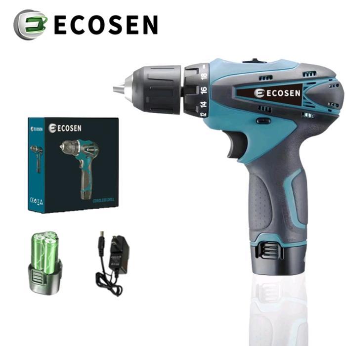 ECOSEN Kit Bor Tanpa Kabel 98V Genggam Bor Dampak Sel