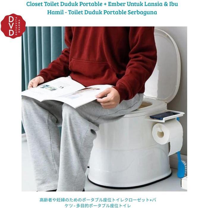 Diskon Closet Toilet Duduk Portable + Ember Untuk Lansia & Ibu Hamil - Toilet Duduk Portable