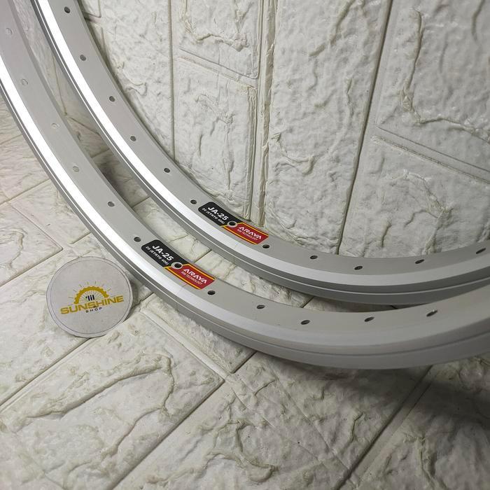 Rims Velg BMX 20 Murni ARAYA JA25 ETRTO 406 Lubang 36H Rim Alloy Single Wall Tapak Lebar Silver
