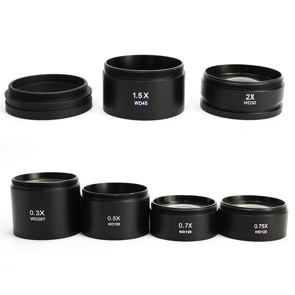 0,3X 0,5X 0,7X 0,75X 1X 1,5X 2X Lensa Barlow Aksesori Lensa Mikroskop Stereo Lensa Objektif Tambahan