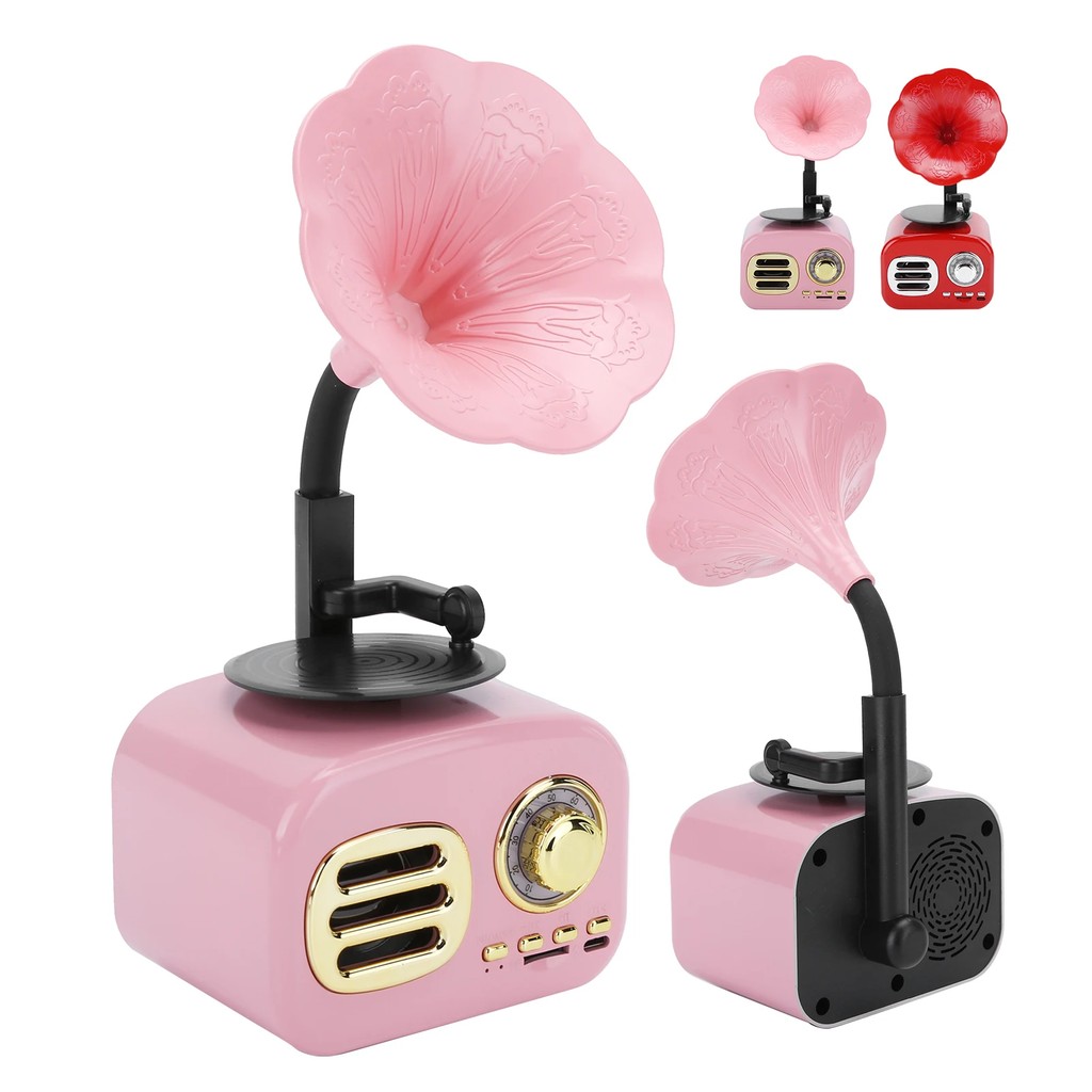 Portable Phonograph Vintage Retro Bluetooth Speaker Loudspeaker Box Equipment Accessory Bluetooth
