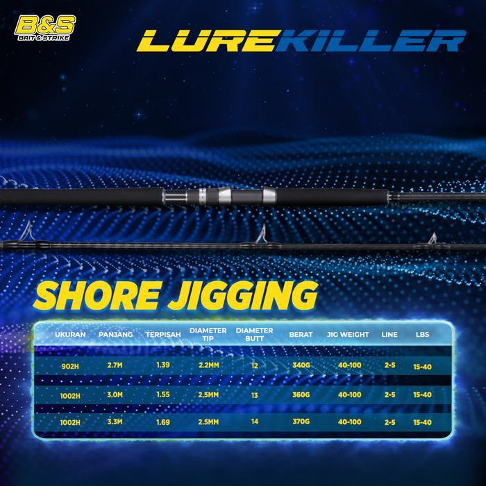 TERLARIS LUREKILLER joran SHORE JIGGING 3M blank carbon Hi-power X kuat PE 2-5 jigweight 40-100G