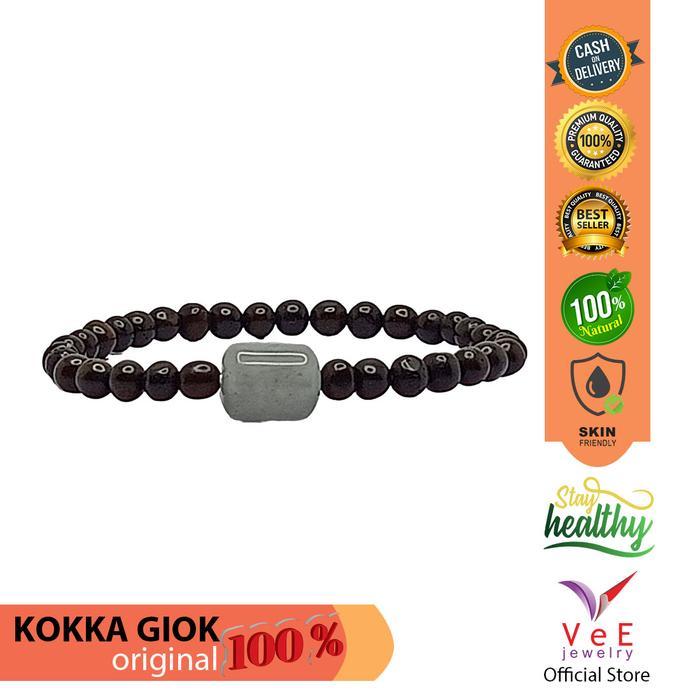 MURAH Gelang Kayu Kokka Merica Hitam Batu Giok Aventurine Jade Asli Cina