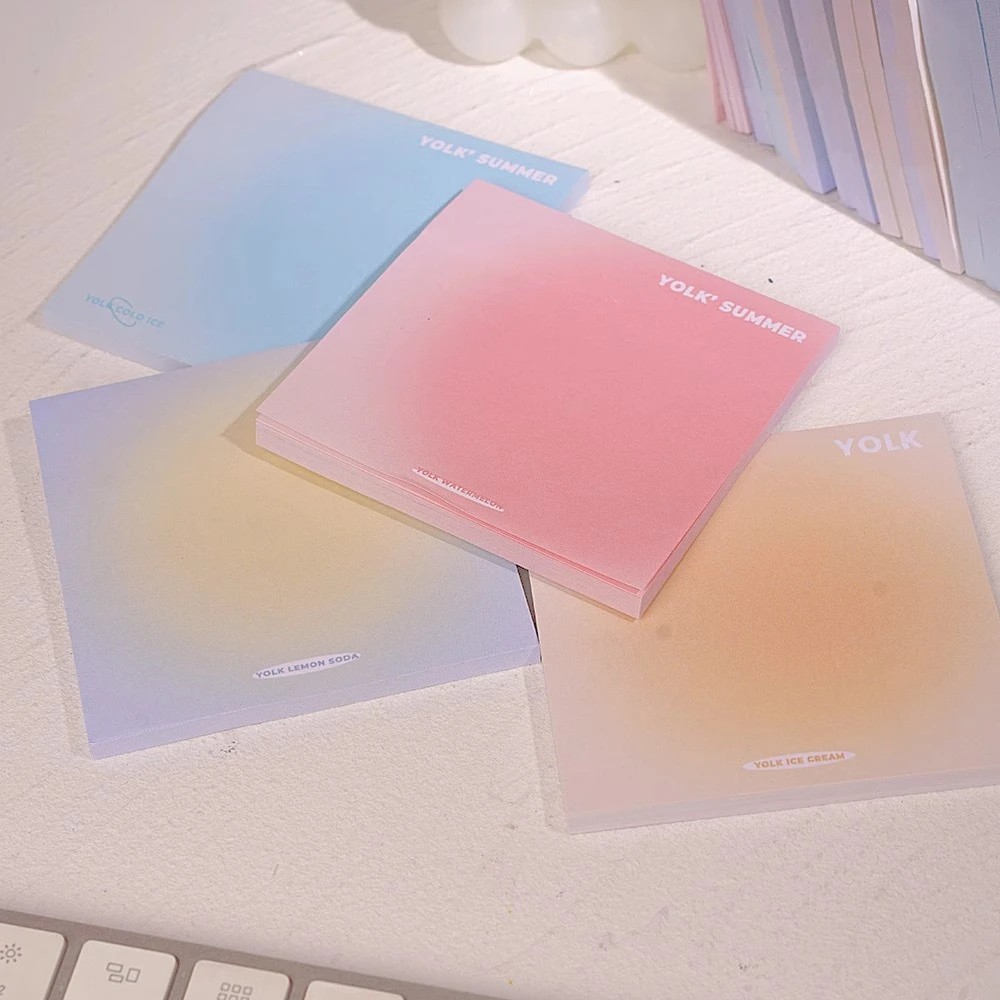 50 Sheets Gradient Sticky Notes Posits Student Stationery Stickers Posted It Memo Notepad Notebook