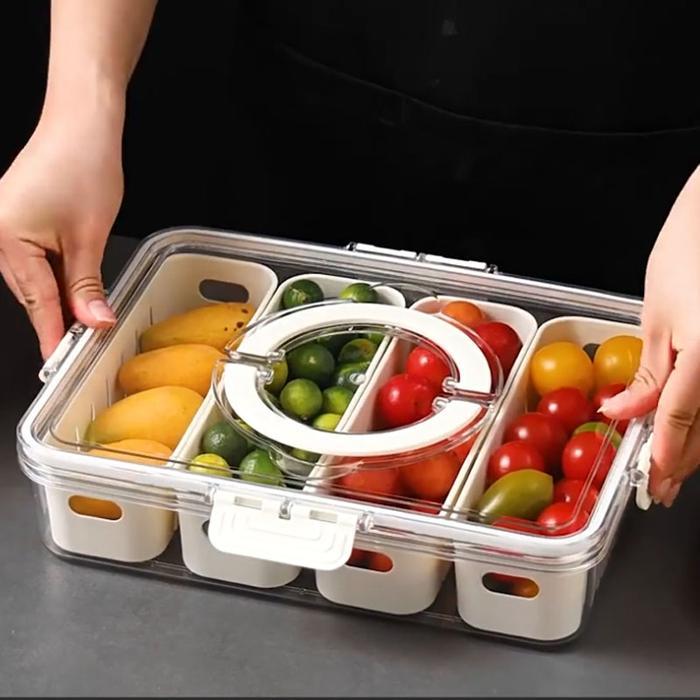 Kotak Penyimpanan Kulkas Freezer Tebal Plastik Drainase Kulkas Rak Khusus Kotak Penyimpanan Sayuran