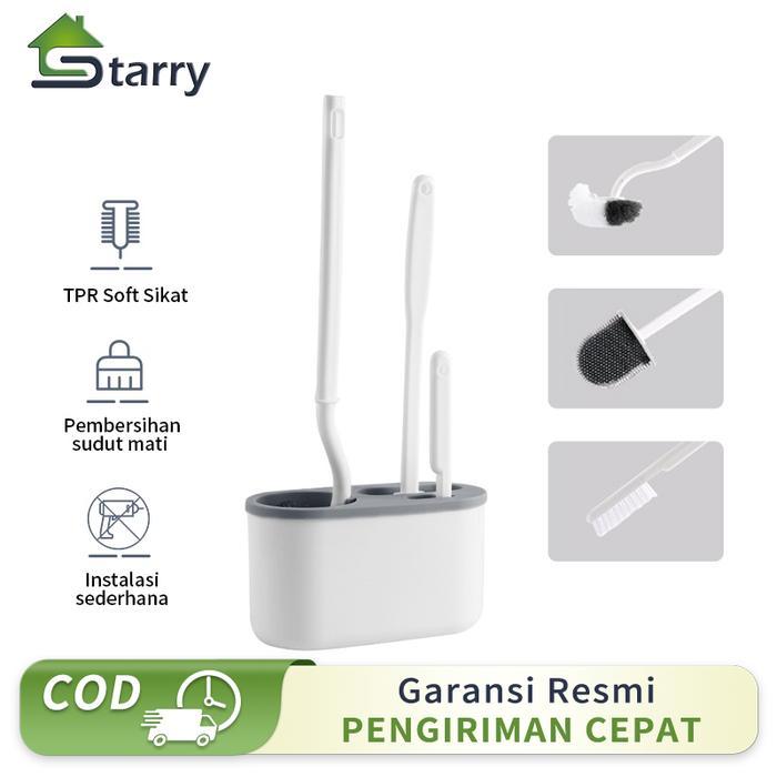 Sikat Toilet Silikon 3 in 1 Sikat Fleksibel WC Sikat Pembersih Kamar Mandi Silicone Sikat WC Silikon