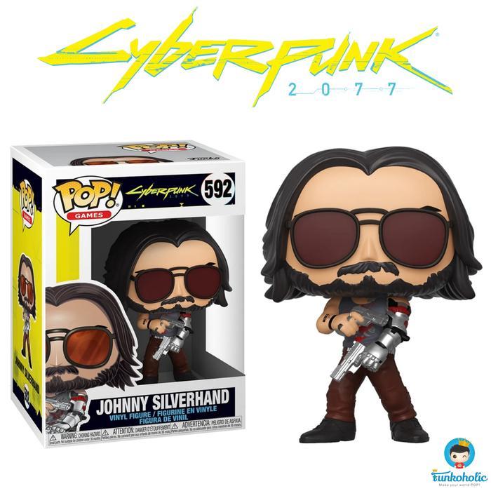 BERGARANSI Funko POP Cyberpunk 2077 - Johnny Silverhand with Guns & Sunglasses