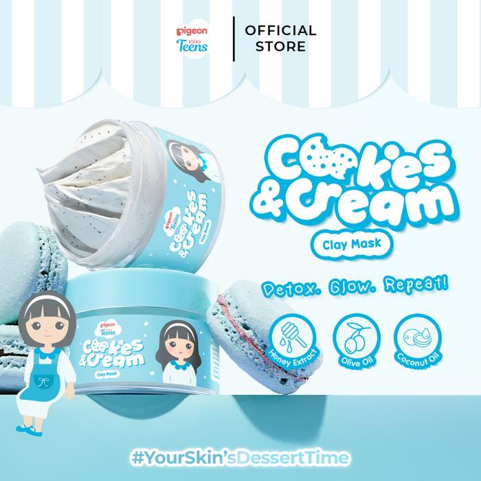 Pigeon Teens Cookies and Cream Clay Mask 60GR Skincare Remaja Skin Detox Soft Creamy Texture &