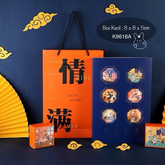 Kotak Mooncake isi 6 K9618 dus Kue Bulan Packaging Box Merah