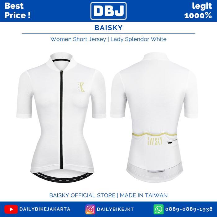 Jersey Sepeda Baisky Women Short Lady Splendor White
