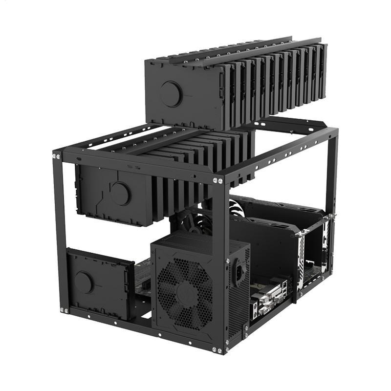 Mining Rig Frame For EATX Open Stackable Hard Drive Rack Supports EATX Motherboard With 24
