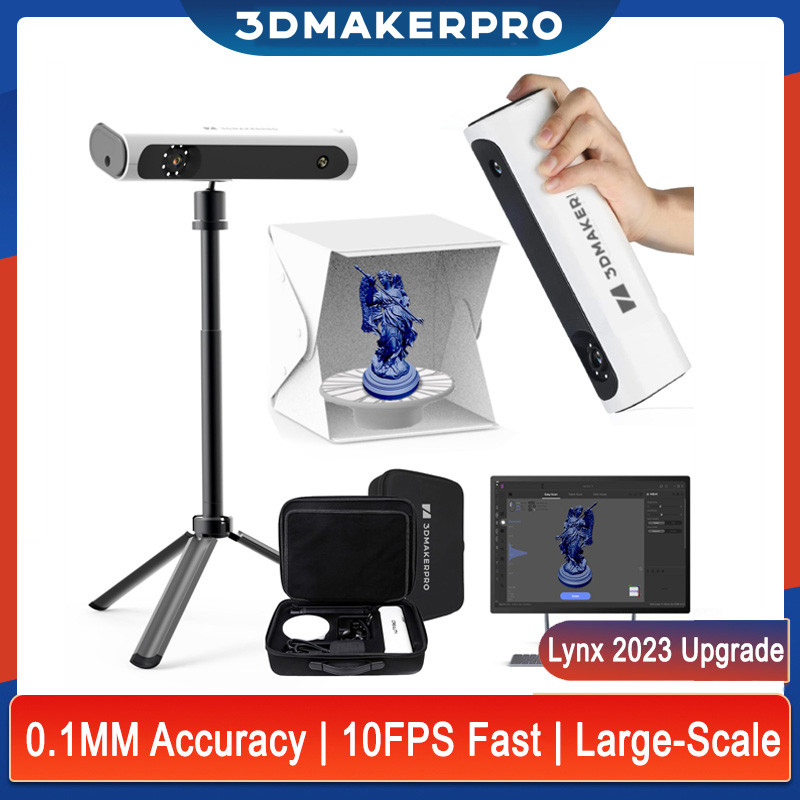 STOK TERBATAS  3DMakerpro Lynx 3D Scanner 0.1mm Accuracy Auto/Handheld Modes Free Software Large Sca
