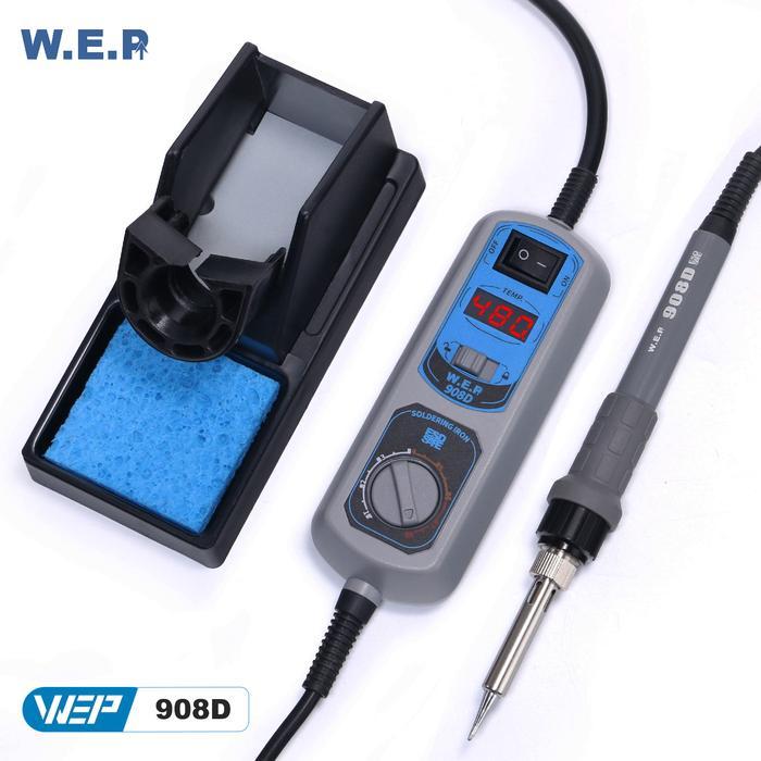 WEP 908D LED Digital Display Stasiun Solder Besi Solder + Dudukan Busa