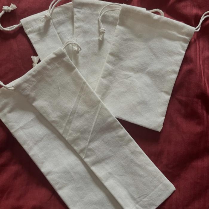 kantong kain blacu serut/Pouch serut kantong blacu/kain blacu serut