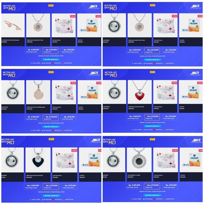 terlaris, best seller paket kalung kesehatan MCI / berkesempatan undian cruise 100% ori