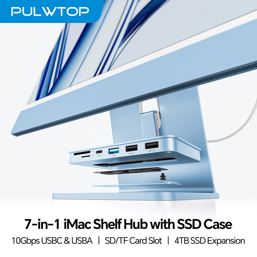 PULWTOP iMac Accessories for iMac24 inch M1/M3/M4 or Studio Display 27 inch, with M.2 NVMe SSD