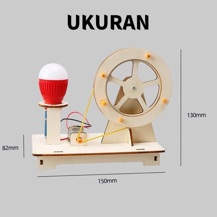 Cod - Diy Mainan Generator Listrik Mini Mainan Merakit Mainan Edukasi Generator Bohlam Listrik