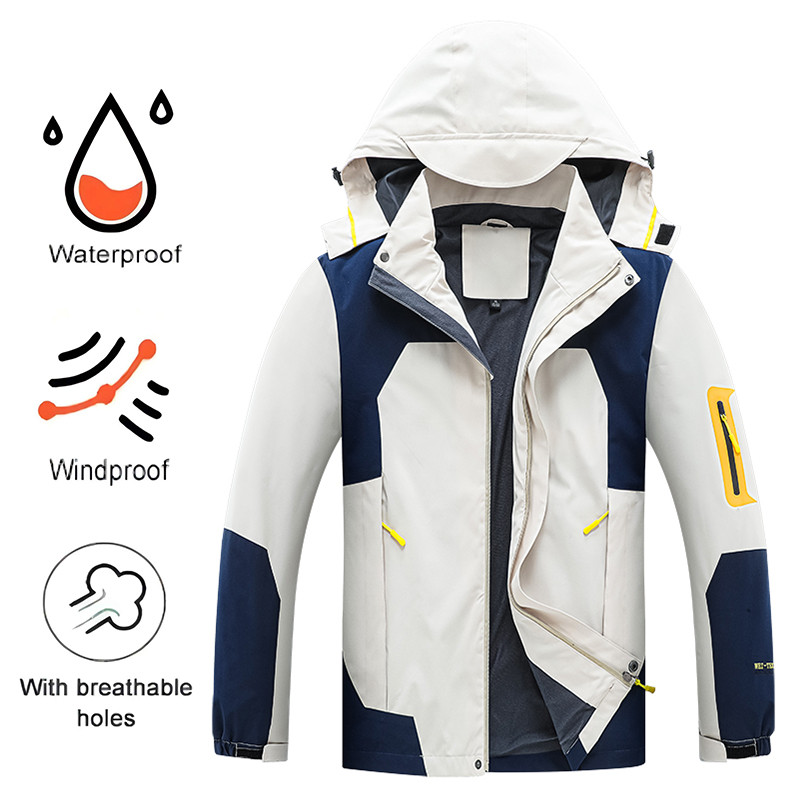 Men'S Autumn Jacket Camping Hiking Windproof Windbreaker Mens Waterproof Hooded Coat Outdoor Travel