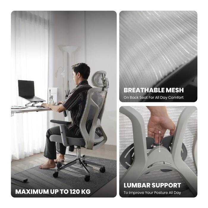 Rexus NC4 / NC-4 Ergonomic Office Chair Kursi Kantor Adjustable Headrest NC 4 Rexus