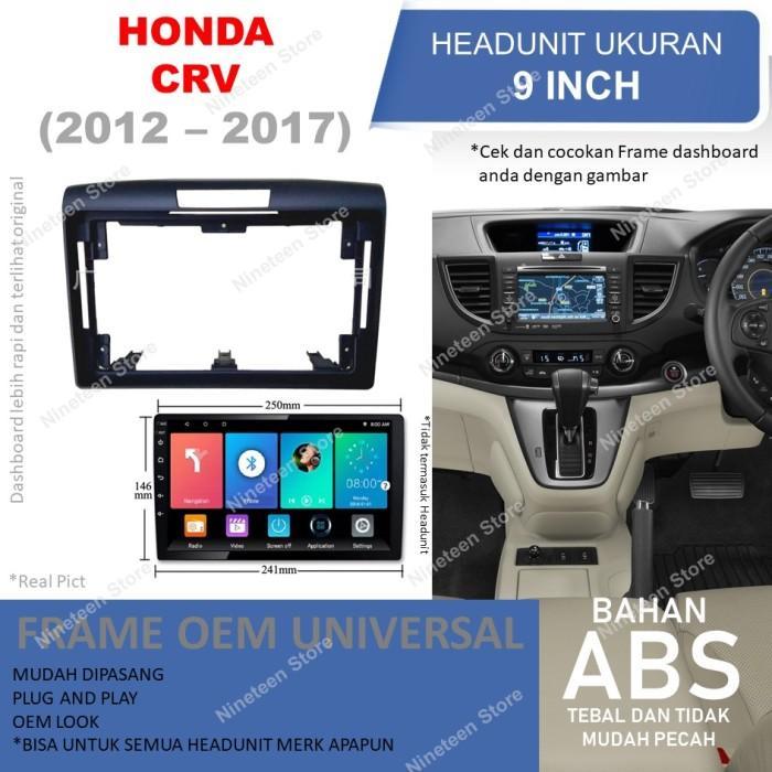 Frame Headunit Android 9 Inch Untuk Mobil Honda Crv Gen 4 Flat No Gap