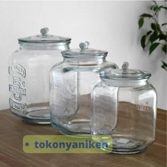 toples kaca besar ukuran large untuk kue kerupuk kedap udara