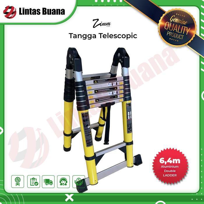 zimmlink tangga teleskopik Aluminium Teleskopik Tangga Lurus / Lipat - Double A. 6,4m