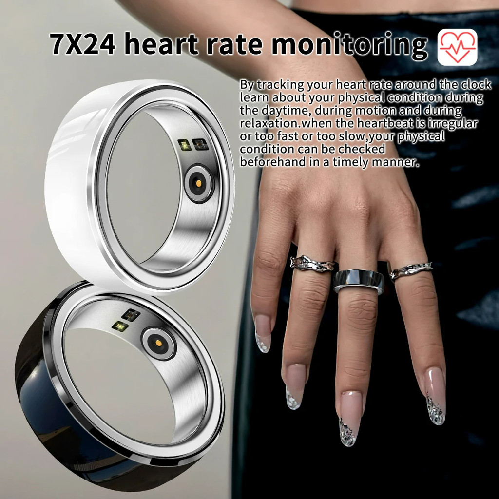 Fitness Tracker Smart Ring Health Heart Rate Monitor Bluetooth Blood Oxygen Sleeping Pedometer Ring 