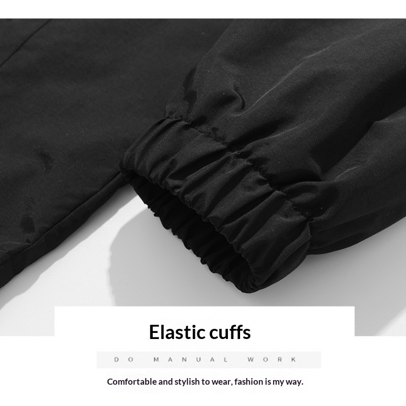 Jeep spirit jacket men's spring and autumn workwear hooded windbreaker loose half zipper casual
