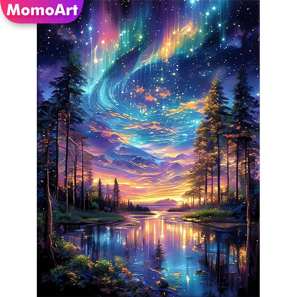 Momoart 5D Diy Rr Diamond Painting Landscape Picture Rhinestones Diamond Mosaic Tree Suitable For