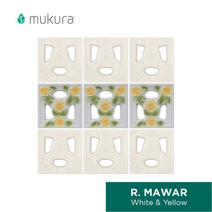 Top Roster Keramik Mukura Pagar Roster Bunga Mawar 20x20cm