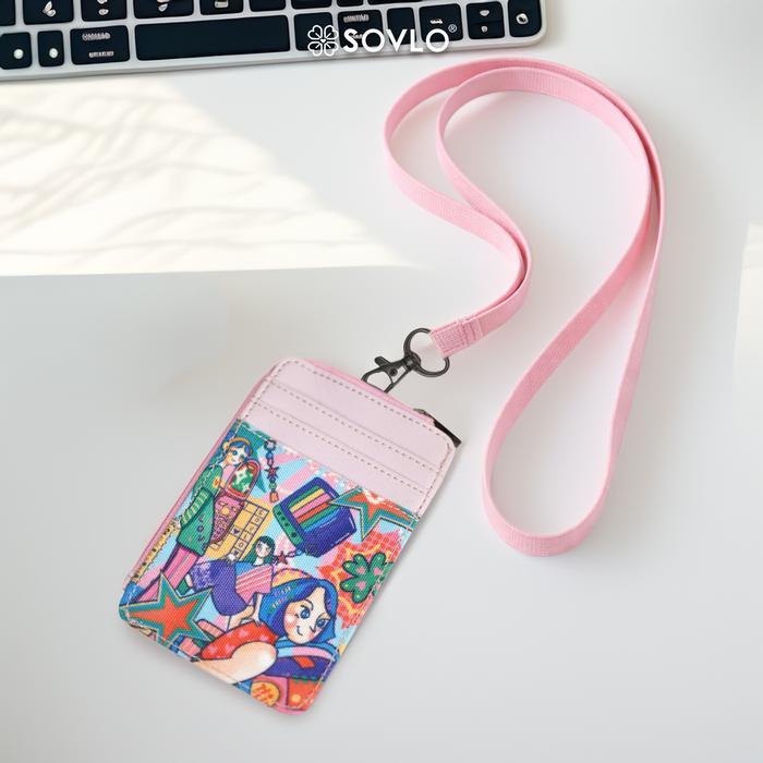 Baru SOVLO Daily ID Card Wallet - Lanyard ID Card / Tempat ID Card dengan Seleting Murah