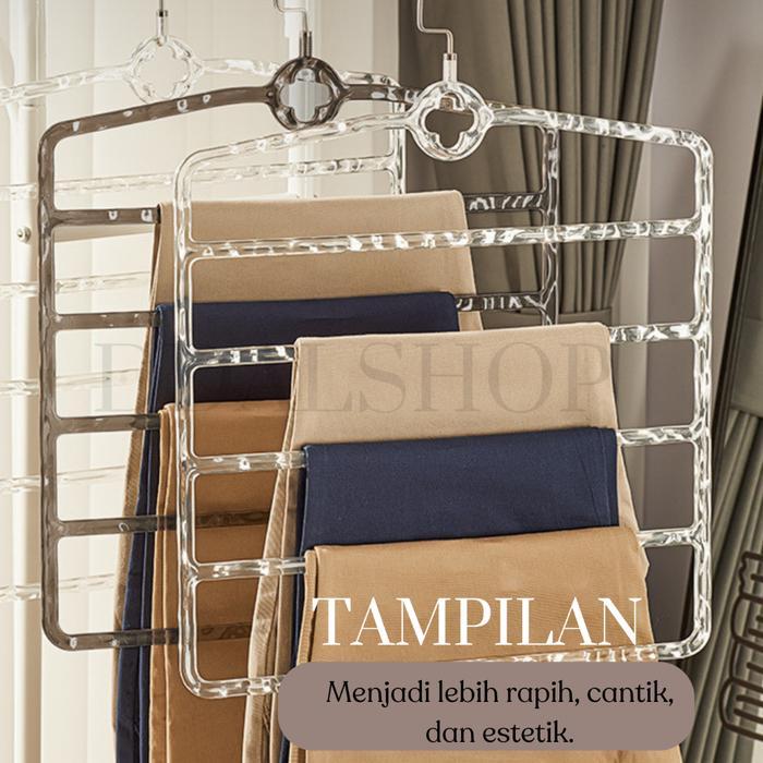 Gantungan Hanger Serbaguna Rak Gantung Susun Hijab Baju Kerudung Celana Aesthetic Plastik Tebal