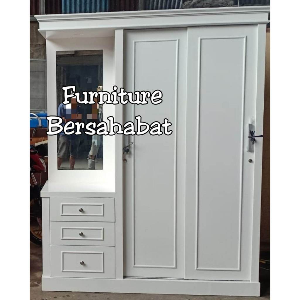 lemari pakaian sliding gandeng meja rias ( BISA COD )