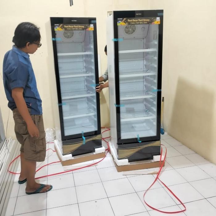 showcase Polytron 4 rak jumbo kapasitas 285 liter garansi resmi 3 tahu