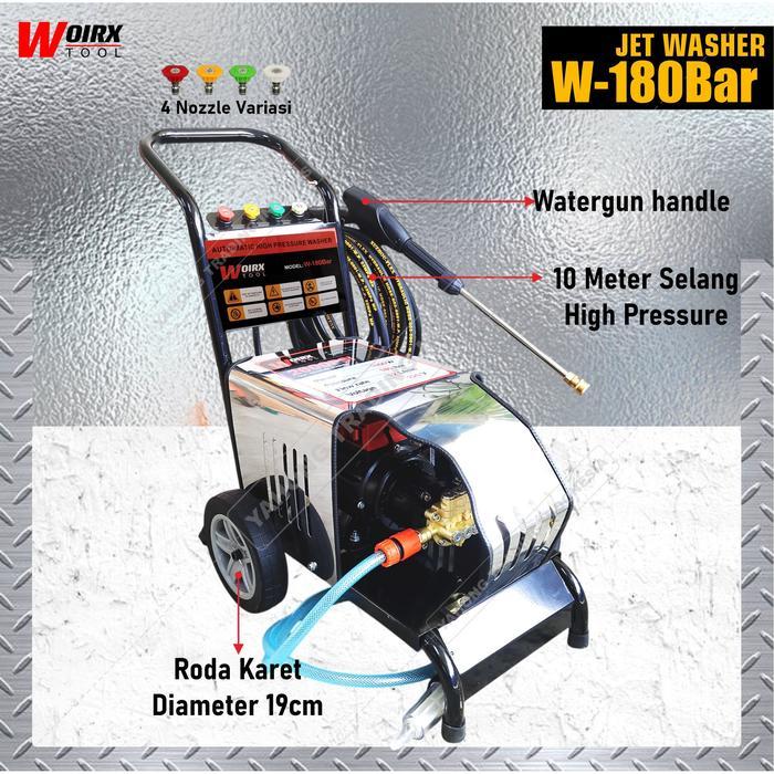 WOIRX JET CLEANER 180 BAR HIGH PRESSURE MESIN SEMPROT CUCI MOTOR MOBIL