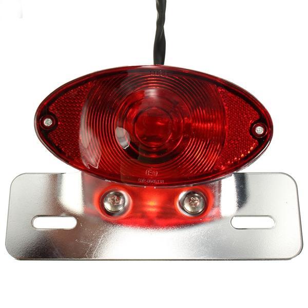 5W Motor Rear Cat Eye Brake Tail Light Lens Merah Dengan Chrome Plat